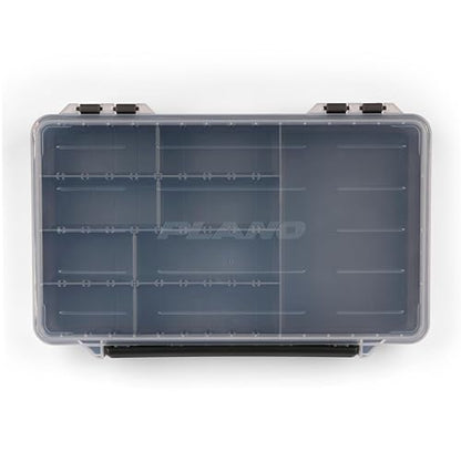 Plano StowAway 3700 50/50 Split Stow Tackle Box, with Corrosion-Preventive Rustricor, Single Latch Design, Transparent DuraView Lid, Stackable Storage for Fishing Bait, Lures and Gear - size: 3700 50/50 Split, style: New Model
