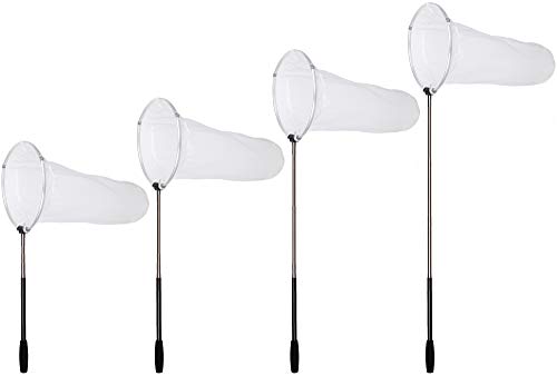 RESTCLOUD Insect and Butterfly Net with 12" Ring, 24" Net Depth, Handle Extends to 59 Inches - size: 10" Ring, 48" Handle