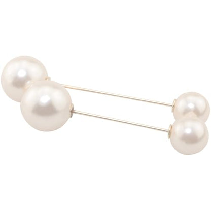 ZCZQC 6PCS Women's Fake Pearl Brooch Sweater Shawl Clip Full Clothes Simple Pin Anti-skidding Waist Pearl Buttons For Scarf Collar Cardigan