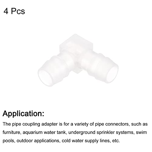 uxcell 15/32" 90 Degree Elbow Hose Barb, 4pcs L-Shaped Aquarium Air Valve Connector Tubing for Fish Tank Pond Air Line - size: 15/32"