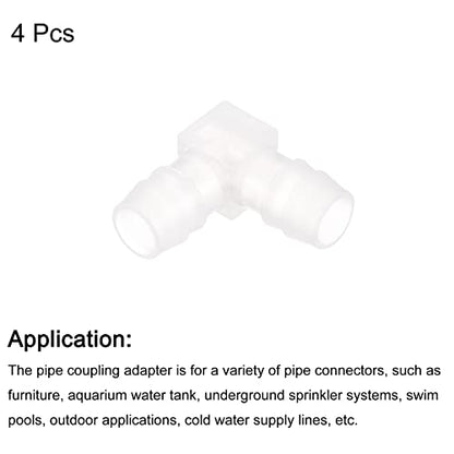 uxcell 15/32" 90 Degree Elbow Hose Barb, 4pcs L-Shaped Aquarium Air Valve Connector Tubing for Fish Tank Pond Air Line - size: 15/32"
