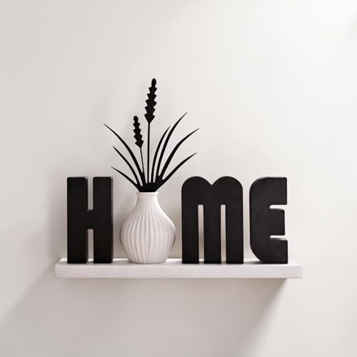 Modern Home Decor Set with Vase – Minimalist Black and White Table Decoration, Living Room Shelf Decor, Handmade Style Centerpiece