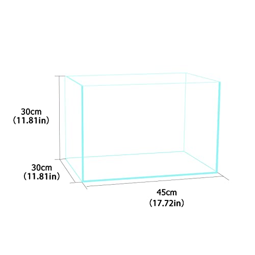 Fzone 10 Gal Rimless Low Iron Fish Tank Nova Clear Ultra-White 45° Mitered Edges Translucent Glass Anata Series Aquarium w/Black Foam Leveling Mat(S45-W30) - size: 10 Gal, 17.7x11.8x11.8inch