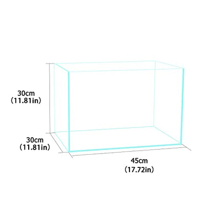 Fzone 10 Gal Rimless Low Iron Fish Tank Nova Clear Ultra-White 45° Mitered Edges Translucent Glass Anata Series Aquarium w/Black Foam Leveling Mat(S45-W30) - size: 10 Gal, 17.7x11.8x11.8inch