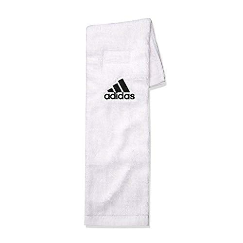 adidas Football Team Towel Dries Hands, Stays-in-Place with Hook and Loop Closure - color: White
