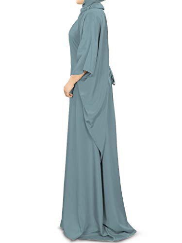 MyBatua Women's Kaftan, Free Size Abaya, Dubai Islamic Dress, Muslim Maxi KF-001 - color: Grey