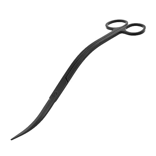 Mandala Crafts Black 10 in Wave Aquarium Scissors for Fish Tanks Terrariums | Curved, Extra Long, Rust Resistant Stainless Steel, Trimming Aquatic Plants, Bowls, Freshwater & Saltwater Aquascape - color: Black Wave Scissors, size: 10 Inches