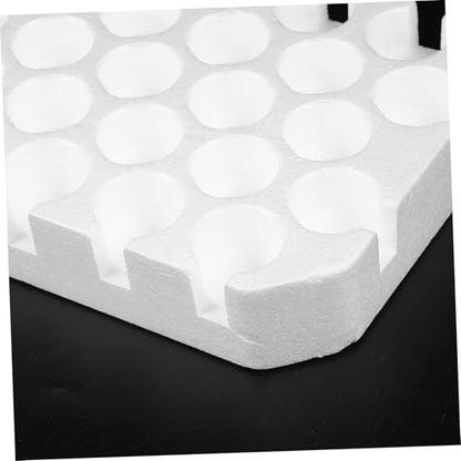 Cabilock 25holes Test Tube Rack Aquarium Tube Holder Sturdy Foam Stand Lab Test Storage Organizer - color: White