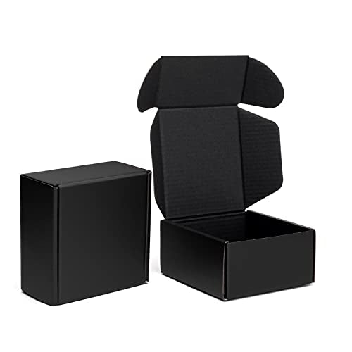 Mcfleet 4x4x2" Black Shipping Boxes Small Corrugated Cardboard Box 24 Pack - color: Black, size: 4x4x2 Inches