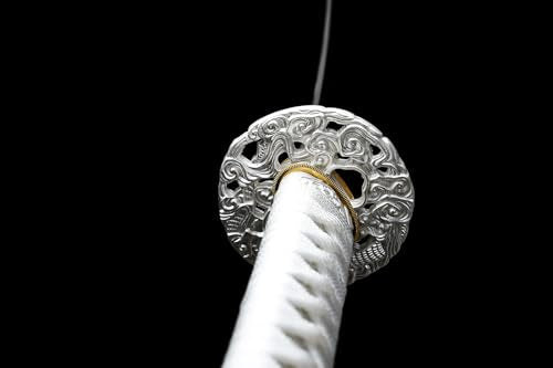 41'' Clay Tempered 1095 Carbon Steel Silvery Dragon Sharp Japanese Samurai Katana Sword