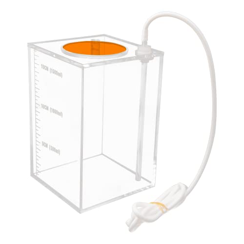 Aquarium Choice Acryli Made Liquid Storage Bucket Dosing Pump Reservoir Container (4.25 * 4.25 * 6.5 Inch;1500ml/1.5L（Orange Version) - size: 4.25*4.25*6.5 Inch;1500ml/1.5L（Orange)