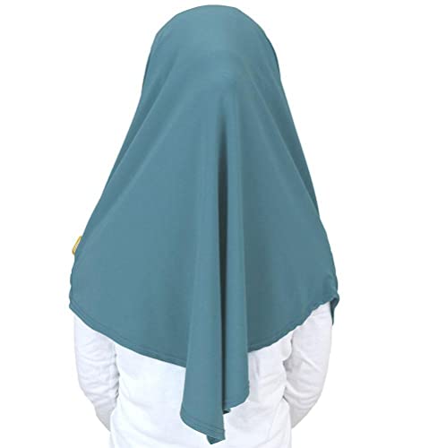 Modefa Islamic Girl Child Practical Amira Hijab Two Piece Muslim Scarf & Bonnet - Instant Easy Hijab - color: Slate Blue