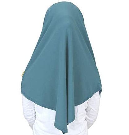 Modefa Islamic Girl Child Practical Amira Hijab Two Piece Muslim Scarf & Bonnet - Instant Easy Hijab - color: Slate Blue