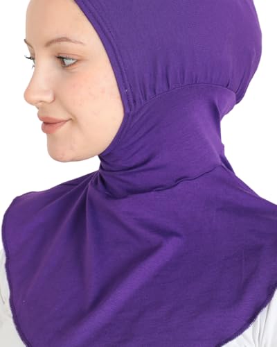 Prien Sport Hijab For Women, Muslim Head Scarf, Flexible Turban Girls, Chic Islamic Wear For Gym, Neck Collar Bonnet Viscose - color: Purple