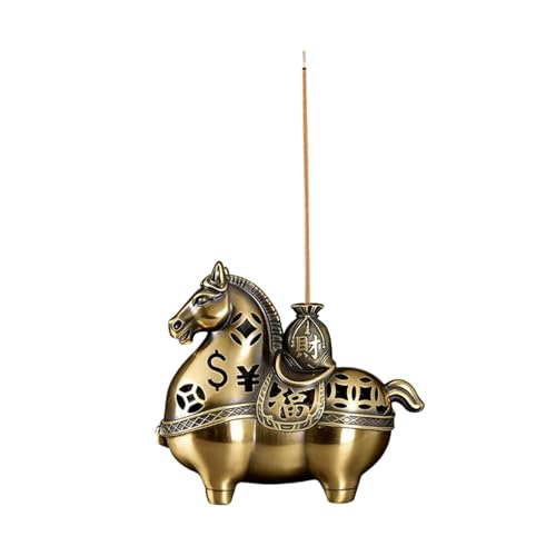 Gallop Toward Prosperity: Alloy Horse Incense Burner Holder (Large) - size: Large