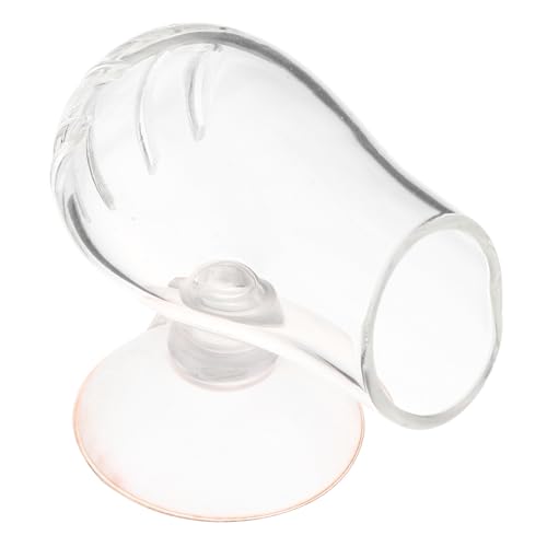 Glass Fish Feeding Cup with Suction Holder Aquarium Worm Feeder for Bloodworm and Red Worm Removable Fish Food Container
