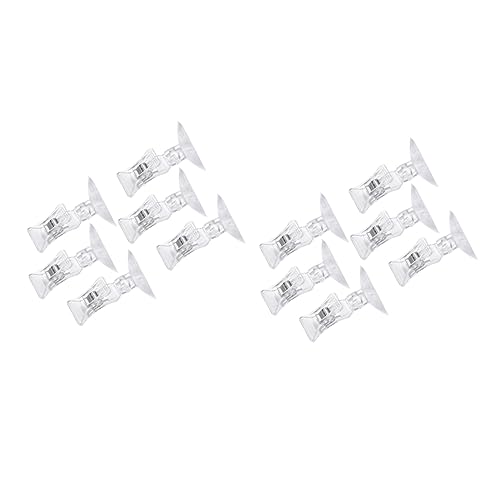 Yardwe 12pcs Aquarium Cup Clips Fish Holders for Easy Installation Stable Design and Material for Freshwater Tanks - size: 5X4X4CM