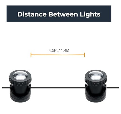 Warm White Pond Lights, 2500K Underwater Pond Light IP68 Waterproof Submersible Fountain Lights for Pond Fountain Waterfall - 2 Lights - size: 2 lights