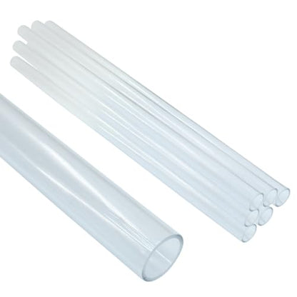 Piutouyar 6 Pcs Round Clear Rigid Tubing, 0.39" ID x 0.47" OD x 12" Length | 10 mm ID, 12 mm OD, 305 mm Length, Rigid Tubing Plastic Polycarbonate Tube Pipe - size: 10mmx12mm