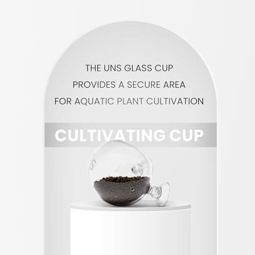 Ultum Nature Systems Glass Cup - Glass Plant Holder/Coral Isolation for Aquarium, Fish Tank Planter, Aquatic Plant Pot w/Clear Suction Cups, Hanging Glass Pot, Aquascape Decorations - 1 Pc