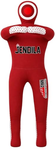 Grappling Dummy-MMA Jiu Jitsu Grappling Wrestling Dummy Made from Durable Canvas Fabrics MMA Dummy (UNFILLED) - color: Red