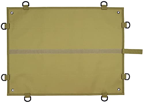 Tactical Patch Display Panel Holder Board for Military Army Combat Morale Uniform Hook and Loop Emblems, 18 Inches x 24 Inches (Small), with D-Rings & Wrap-Strap, No Patches Included - color: Brown, Small, with D-Rings & Wrap-Strap