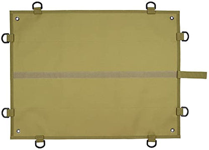 Tactical Patch Display Panel Holder Board for Military Army Combat Morale Uniform Hook and Loop Emblems, 18 Inches x 24 Inches (Small), with D-Rings & Wrap-Strap, No Patches Included - color: Brown, Small, with D-Rings & Wrap-Strap