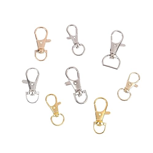 BREAKA 10Pcs/Set Metal Swivel Lobster Hook Clasp Keyring Snap Clasp Bag Jewelry Lanyard Trigger Buckle DIY Bag Accessories (Color : F) - color: F