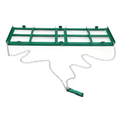 48" Heavy Duty Steel Driveway Drag Harrow with Chain Harrow System, Tow-Behind Gravel Leveler for ATV/UTV, Lawn & Utility Tractors, Durable Landscape Leveling Tool for Driveways, Dirt & Sand