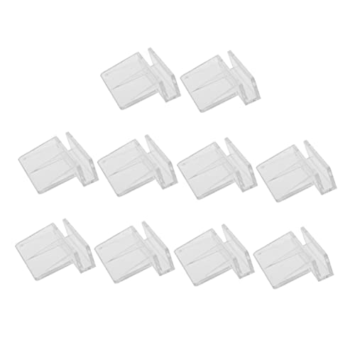 DOITOOL 10pcs Acrylic Aquarium Support Brackets for Glass Fish Tank Covers Practical Fish Tank Cover Holders Clear Rimless Aquarium Clips for Secure Lid Support