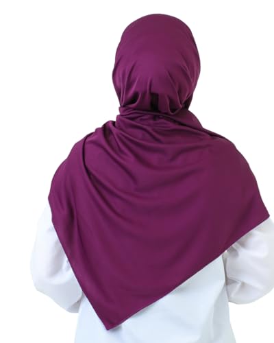 Prien Hijab For Women Muslim Lightweight Scarf Head Scarves For Girls Islamic Long Headscarf Chiffon Shawl Prayer Set Ramadan - color: Purple