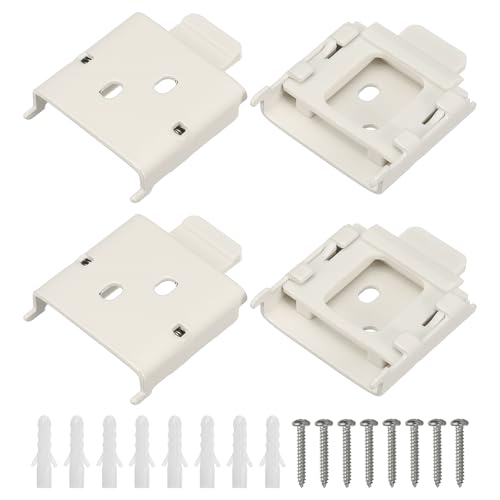 uxcell 4-Pack Metal Mounting Brackets Roller Blind Buckles, Universal Replacement Brackets for Indoor/Outdoor Roller Shade Vertical Blinds Accessory, Beige - color: Beige