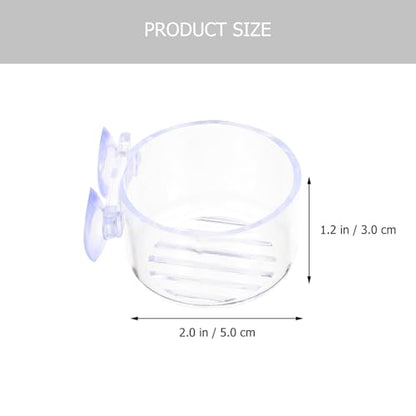 TEHAUX 4pcs Aquarium Fish Feeding Cup with Suction Cups Small and Large Sizes Fish Tank Feeder for Live Bloodworm and Aquatic Pets