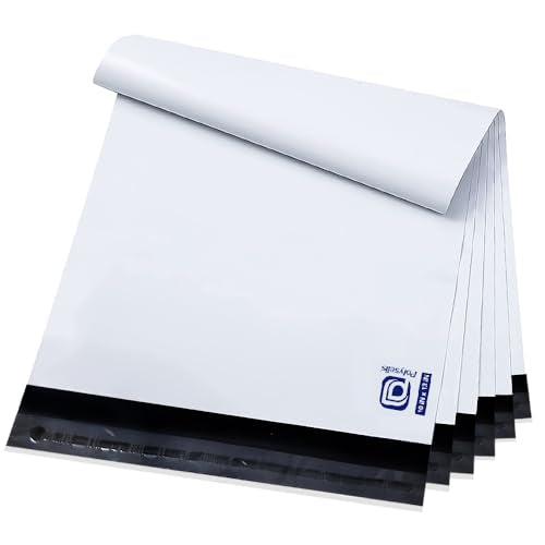 POLYSELLS 10x13 White Poly Mailers 100 Pack Self Seal Shipping Bags | Waterproof tear resistant opaque mailing envelopes for clothing apparel accessories ecommerce sellers for small business - size: 10" X 13"