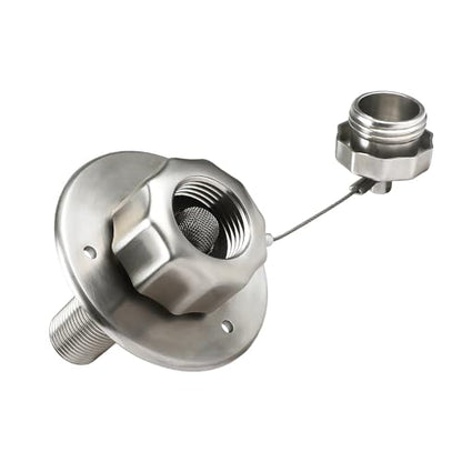 G-Sunny All Metal RV City Water Inlet with Check Valve, RV Water Inlet Replacement, RV Water Fill Inlet,RV Water Inlet Connection for for RV Camper Motorhome Trailer Marine