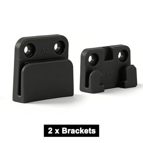 Retractable Baby Gate Replacement Parts Kit, Mesh Dog Gate Full Set Wall Mounting Hardware with Brackets Latches Anchors and Screws (Black)