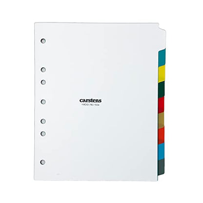 Carstens Heavy Duty Plastic Dividers, 9-Tab, Multi-Color, Blank, for Side-Opening 3-Ring Binders, 1 Set - size: 9-Tab