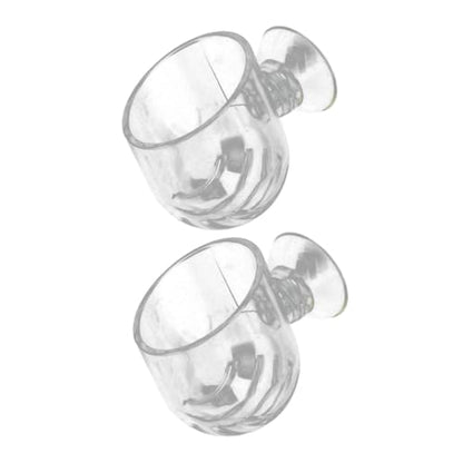 COHEALI 2pcs Acrylic Fish Feeder Cups with Suction for Aquarium Feeding, Portable Red Worm Bait Holder, Suitable for Fish Tanks, Shrimp, and Aquatic Pets