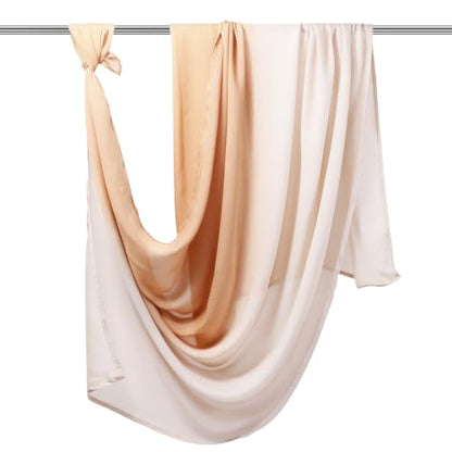 Premium Ombre Viscose Hijab Scarf for Women Muslim Lightweight Gradient Color Shade Hair Wraps Long Hijabs Scarves - color: Camel