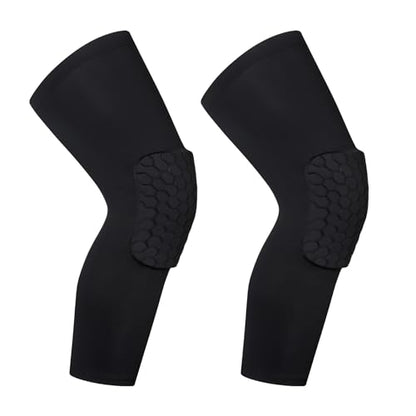 BaronHong Hex Knee Sleeve Compression Pads Knee Pads Wrestling Brace Leg Honeycomb Pad for Volleyball Basketball Adult Youth - color: Black, size: X-Small