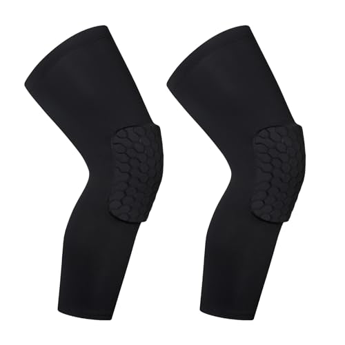 BaronHong Hex Knee Sleeve Compression Pads Knee Pads Wrestling Brace Leg Honeycomb Pad for Volleyball Basketball Adult Youth - color: Black, size: X-Large