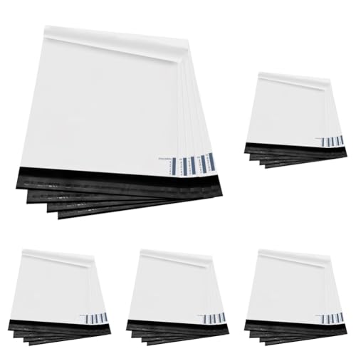 Poly Mailers Shipping Envelope Self Sealing Bags (PM100), White 12" x 15.5" 100pcs (Pack of 5) - size: 12" x 15.5" 100pcs (Pack of 5)