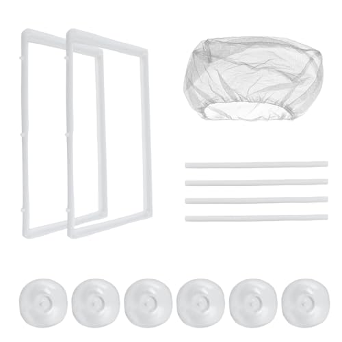 MY MIRONEY 2PCS 10.24" x 5.91" x 5.91" Fish Tank Breeder, White | Nylon Fish Incubator Mesh Box Aquarium Fish Fry Hatchery Breeder with Suction Cups - style: 10.24" x 5.91" x 5.91"; White; without Divider