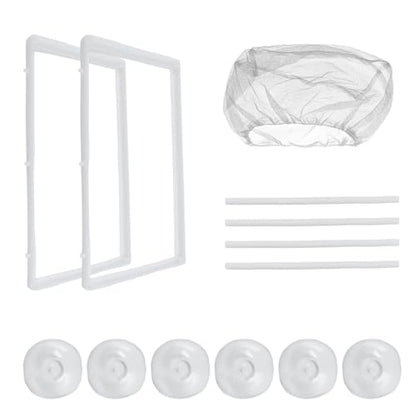 MY MIRONEY 2PCS 10.24" x 5.91" x 5.91" Fish Tank Breeder, White | Nylon Fish Incubator Mesh Box Aquarium Fish Fry Hatchery Breeder with Suction Cups - style: 10.24" x 5.91" x 5.91"; White; without Divider