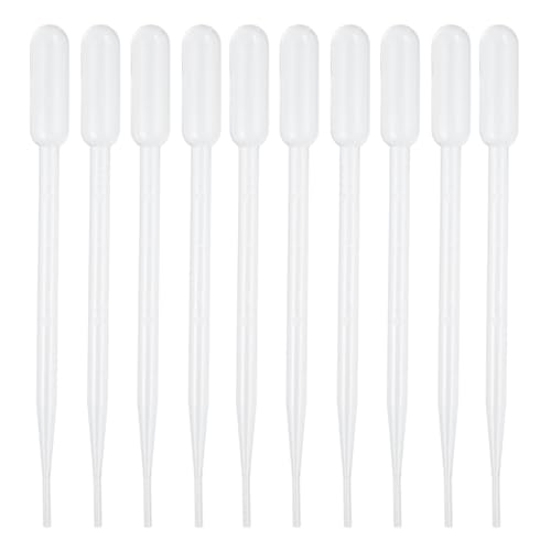 PATIKIL 2ml Pipettes Dropper, 60pcs Plastic Pipettes Disposable Pipette Transfer Pipette Calibrated Plastic Eye Dropper with Scale for Science Laboratory Resin DIY Crafts Art Makeup Oils - size: 2ml