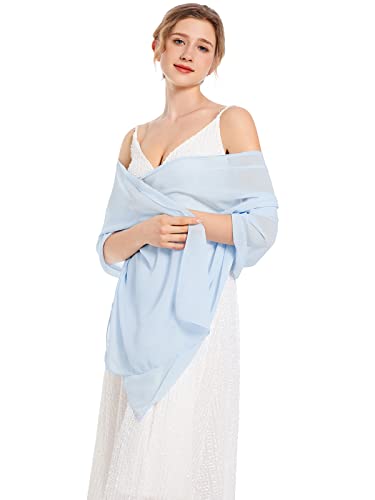 Shawls and Wraps Soft Chiffon Scarve Scarf For Evening Party Dresses Wedding Stole - color: Light Champagne