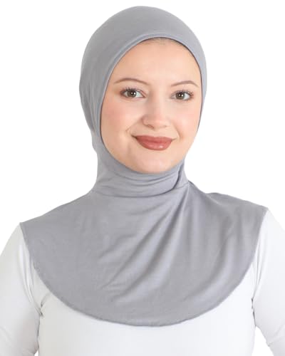 Prien Sport Hijab For Women, Muslim Head Scarf, Flexible Turban Girls, Chic Islamic Wear For Gym, Neck Collar Bonnet Viscose - color: Grey