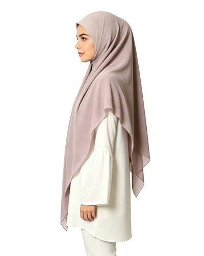 Lina & Lily Premium Chiffon Hijab Head Scarf Shawl Wrap for Muslim Women Square 58'' x 58'' - color: Nude
