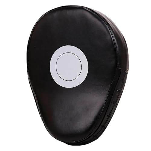 1PCS Boxing Focus Pads Mitts Training Gloves Punching Mitts Leather Kickboxing MMA Curved Arm Strike Shield Target Pads - color: Black