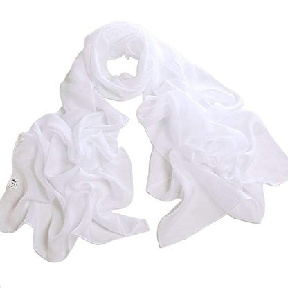 Tapp Collections™ Fashionable Soft Chiffon Scarf - color: Solid / White